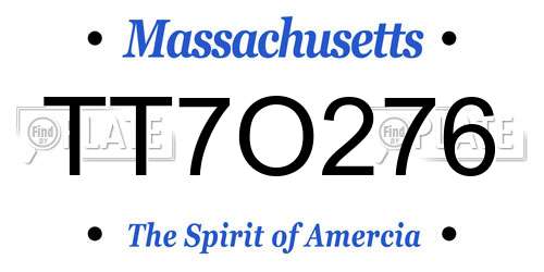 TT7O276 Massachusetts License Plate