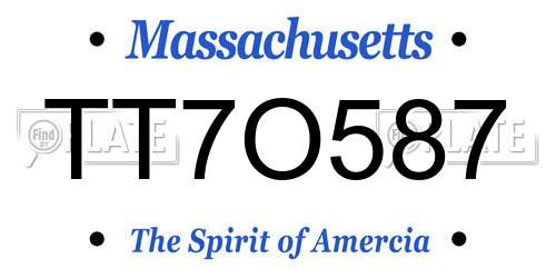 TT7O587 Massachusetts License Plate