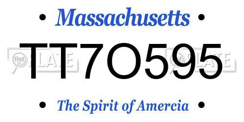 TT7O595 Massachusetts License Plate