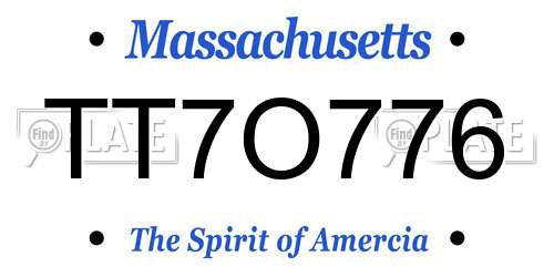 TT7O776 Massachusetts License Plate