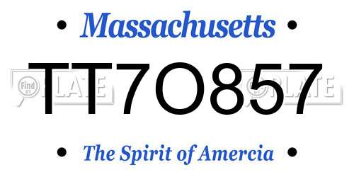 TT7O857 Massachusetts License Plate