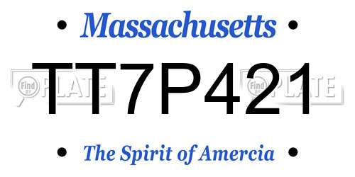 TT7P421 Massachusetts License Plate