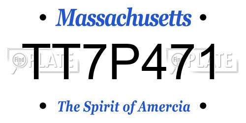 TT7P471 Massachusetts License Plate