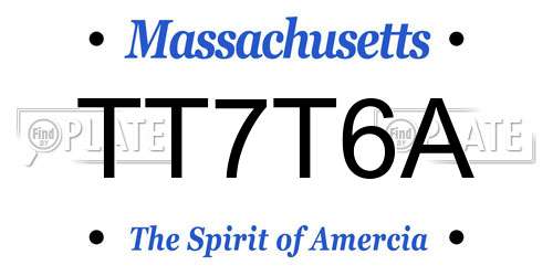 TT7T6A Massachusetts License Plate