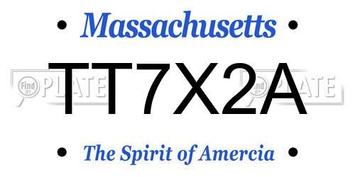 TT7X2A Massachusetts License Plate