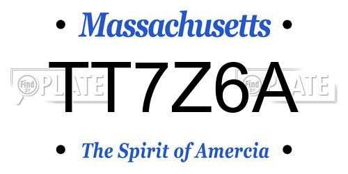 TT7Z6A Massachusetts License Plate