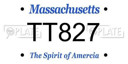 TT827 Massachusetts License Plate