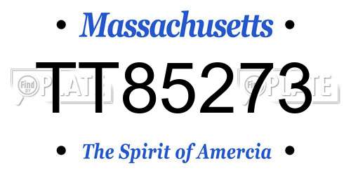 TT85273 Massachusetts License Plate