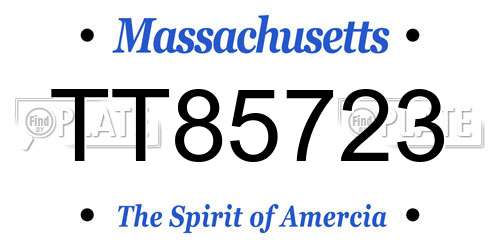 TT85723 Massachusetts License Plate