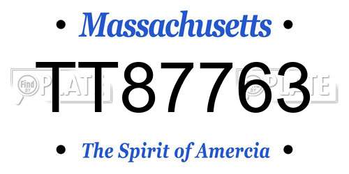 TT87763 Massachusetts License Plate