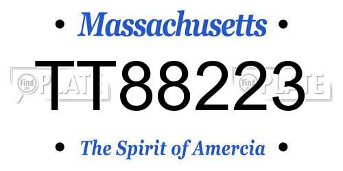 TT88223 Massachusetts License Plate