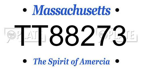 TT88273 Massachusetts License Plate