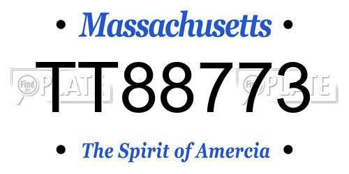 TT88773 Massachusetts License Plate