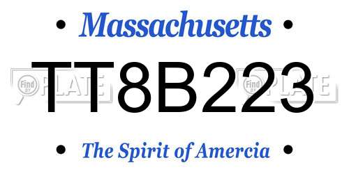 TT8B223 Massachusetts License Plate