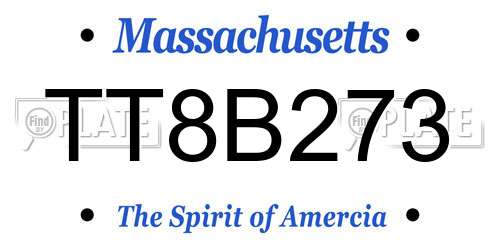 TT8B273 Massachusetts License Plate