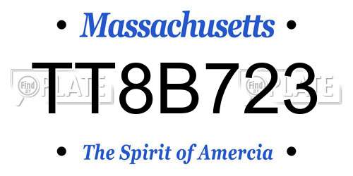 TT8B723 Massachusetts License Plate