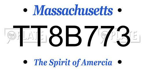 TT8B773 Massachusetts License Plate