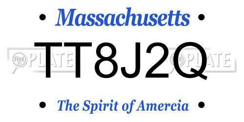 TT8J2Q Massachusetts License Plate