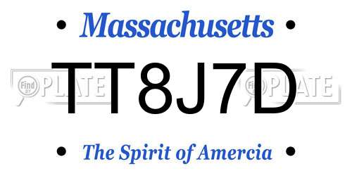 TT8J7D Massachusetts License Plate