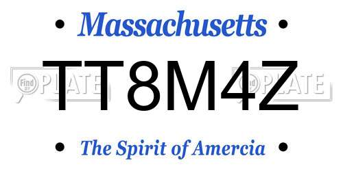 TT8M4Z Massachusetts License Plate