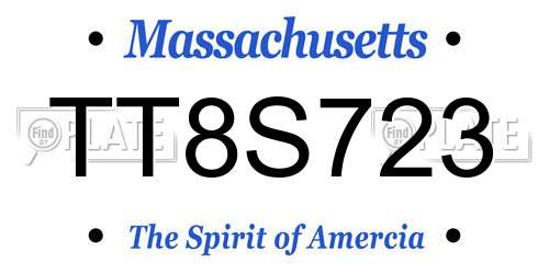 TT8S723 Massachusetts License Plate