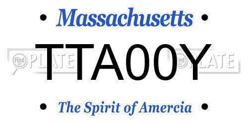 TTA00Y Massachusetts License Plate