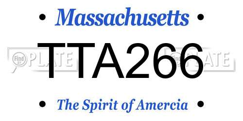 TTA266 Massachusetts License Plate