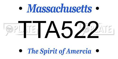 TTA522 Massachusetts License Plate
