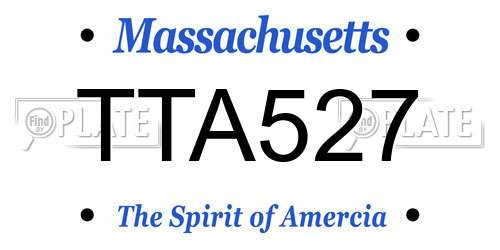 TTA527 Massachusetts License Plate