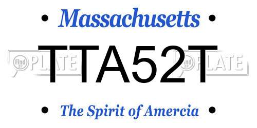 TTA52T Massachusetts License Plate