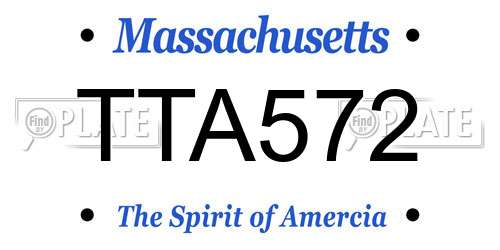 TTA572 Massachusetts License Plate