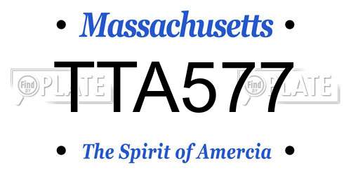 TTA577 Massachusetts License Plate