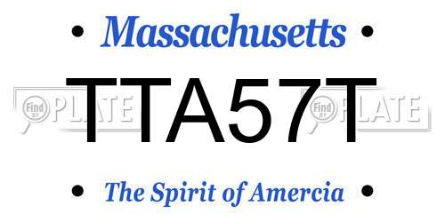 TTA57T Massachusetts License Plate