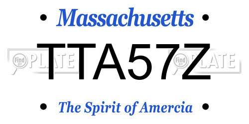 TTA57Z Massachusetts License Plate