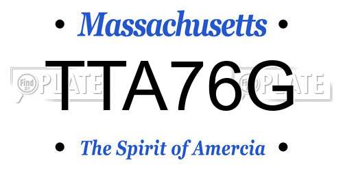TTA76G Massachusetts License Plate