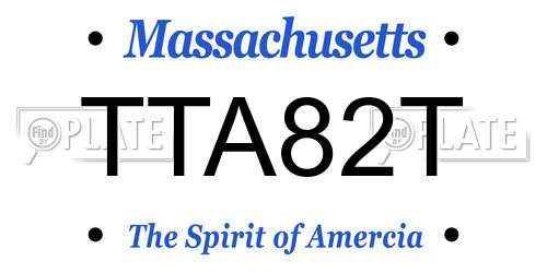 TTA82T Massachusetts License Plate