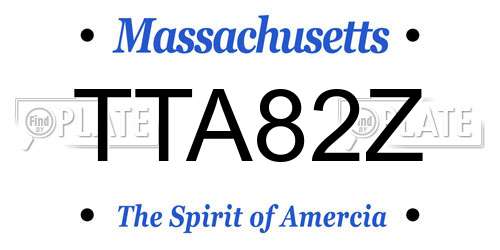TTA82Z Massachusetts License Plate