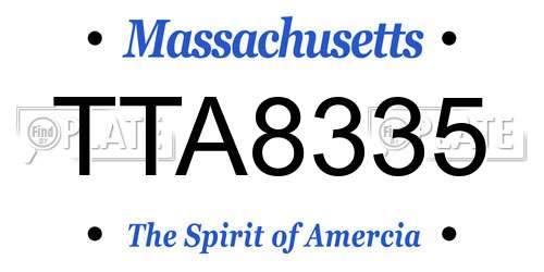 TTA8335 Massachusetts License Plate