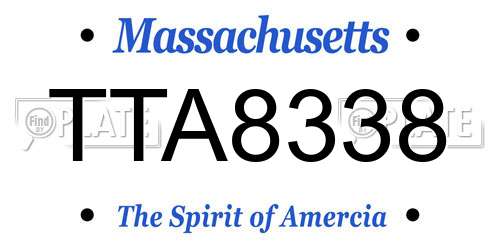 TTA8338 Massachusetts License Plate