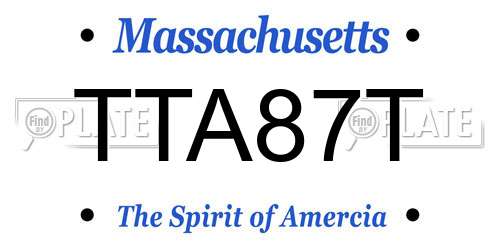 TTA87T Massachusetts License Plate