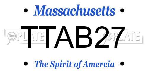 TTAB27 Massachusetts License Plate