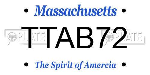 TTAB72 Massachusetts License Plate