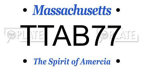 TTAB77 Massachusetts License Plate