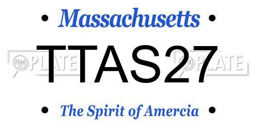 TTAS27 Massachusetts License Plate