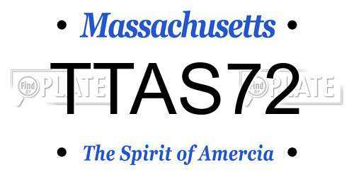 TTAS72 Massachusetts License Plate