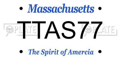 TTAS77 Massachusetts License Plate