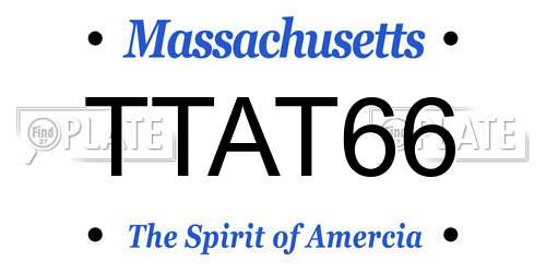 TTAT66 Massachusetts License Plate