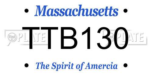 TTB130 Massachusetts License Plate