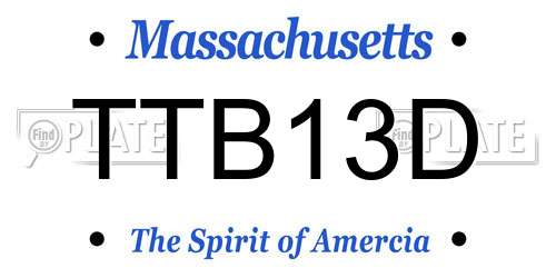 TTB13D Massachusetts License Plate