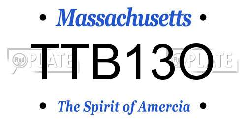 TTB13O Massachusetts License Plate